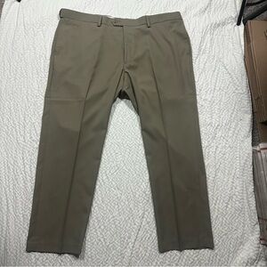 DXL GS Perfect Fit Olive Green Pleated Dress Pants Men's 44 x 30